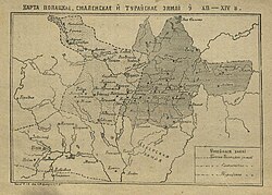 Map of Belarus in the early Middle Ages