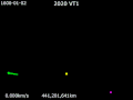 File:Animation of 2020 VT1 around Sun - Frame rotating with Mars.gif