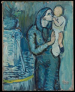 Mother and Child by a Fountain by Pablo Picasso