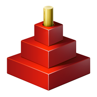 Red Logo (stylized Tower of Hanoi)